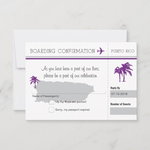 RSVP Boarding Pass TO Puerto Rico