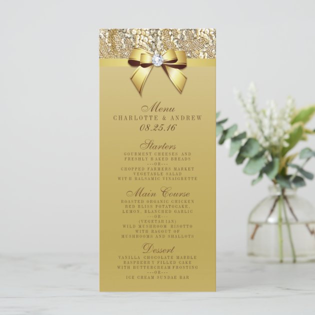 Gold Sequin Bow Wedding Collection Menu
