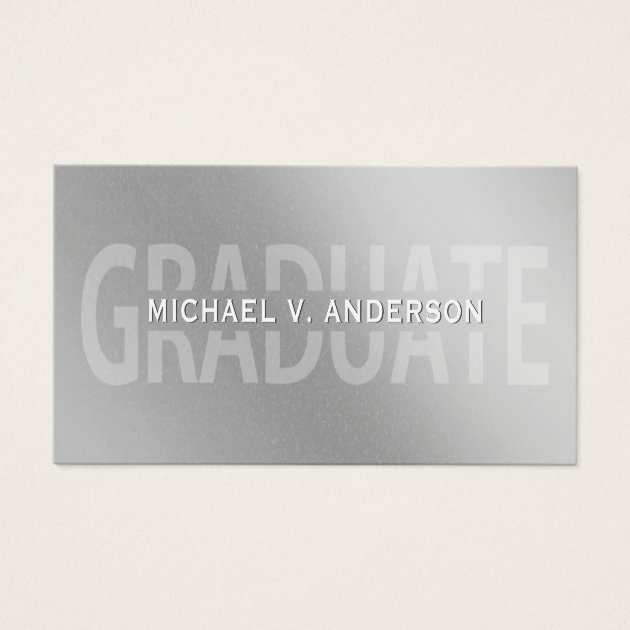 Graduation Name Cards Faux Silver Foil Letterpress