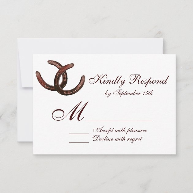 Rustic Horseshoes Country Wedding RSVP Cards