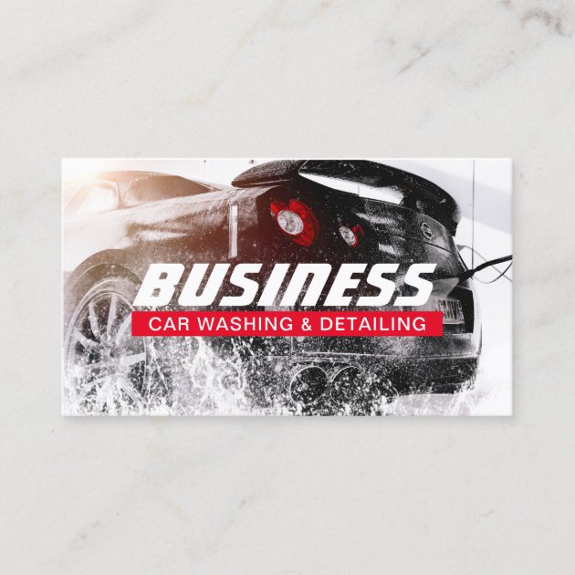 Automotive Car Wash & Auto Detailing Business Card (front side)