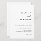 Elegant Calligraphy Simple Wedding Invitation | Zazzle