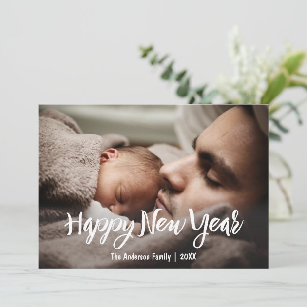 Happy New Year With Photo Holiday Card