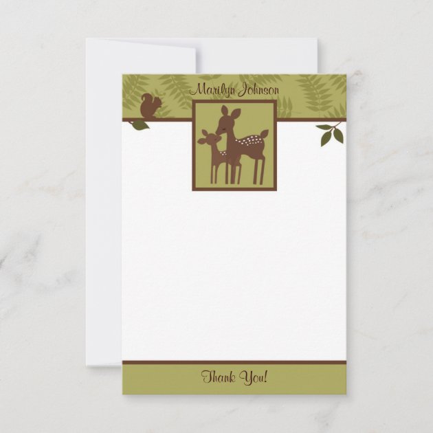 Willow Deer Baby and Mommy Thank You card 3.5"x5