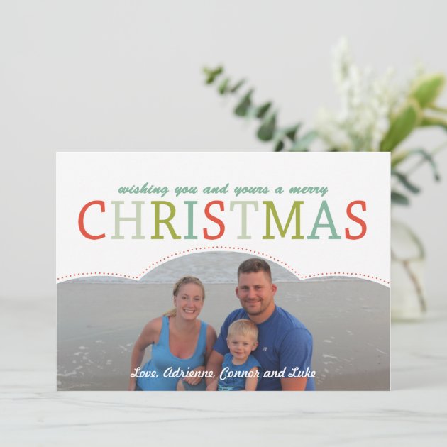 Simple Photo Family Christmas Card Modern Colors