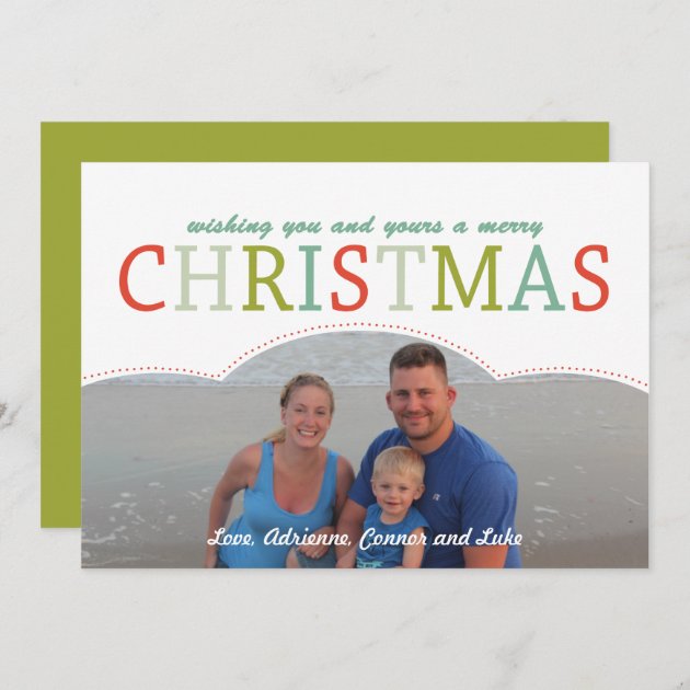 Simple Photo Family Christmas Card Modern Colors