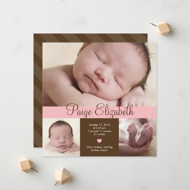 Simply Precious Birth Announcement - Pink