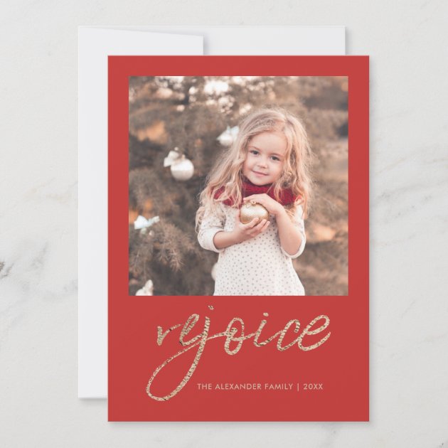 Rejoice And Be Glad Rustic Christmas Photo Holiday Card