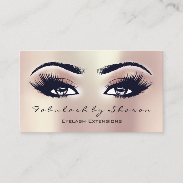 Makeup Artist Eyebrow Lashes Extension Rose Pearl Business Card (front side)