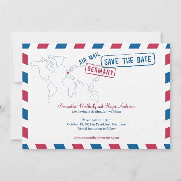 Germany Air Mail Wedding Save The Date