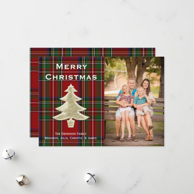 Royal Stewart Plaid Custom Christmas Photo Card