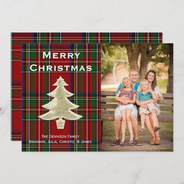 Royal Stewart Plaid Custom Christmas Photo Card