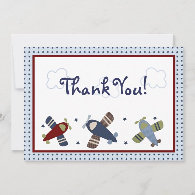 Zoom Along Airplane Thank You Card