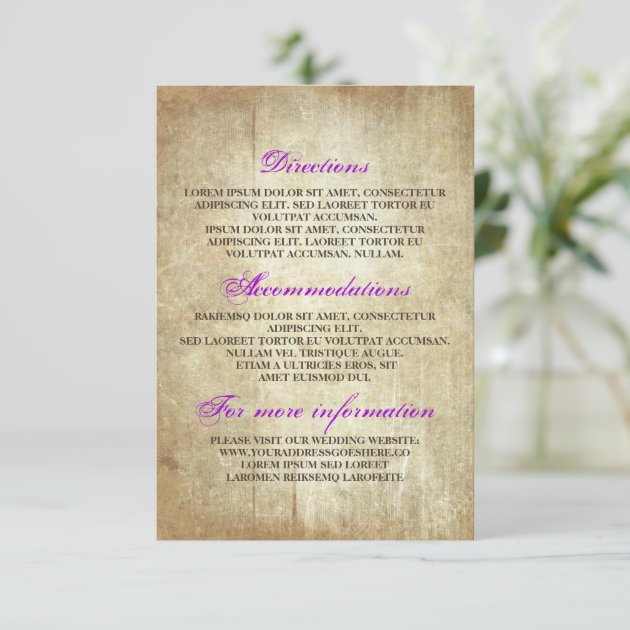 Rustic Wood Wedding Details - Information Enclosure Card