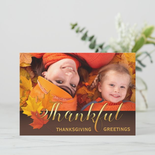 Beautiful Thanksgiving Photo Holiday Card
