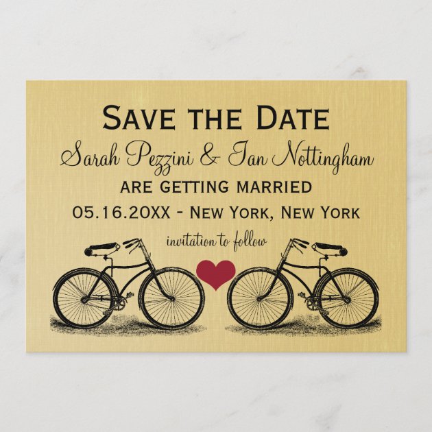 Vintage Bicycle Save the Date Wedding Cards