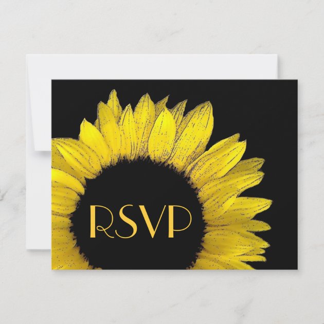 Yellow Sunflower RSVP Wedding Response Card