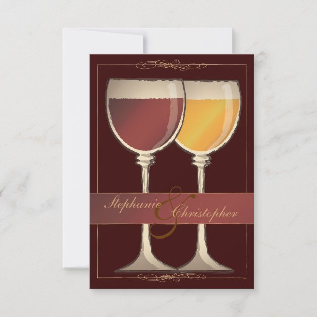 Old World Wineglass Vineyard Winery RSVP Card