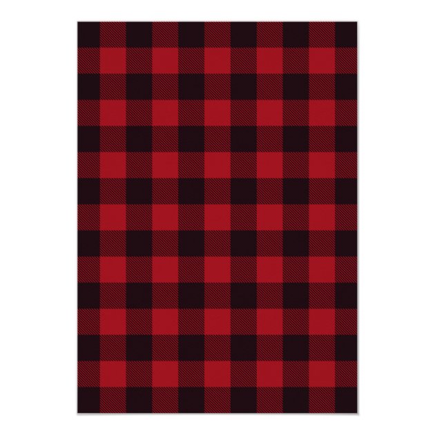 Lumberjack Red Buffalo Plaid Forest Holiday Party Invitation
