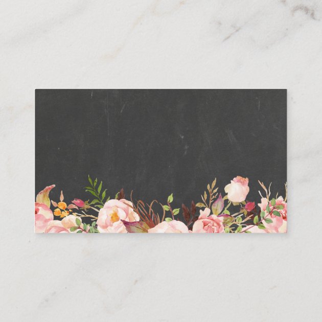 Vintage Chalkboard Pink Floral Wedding Insert Card