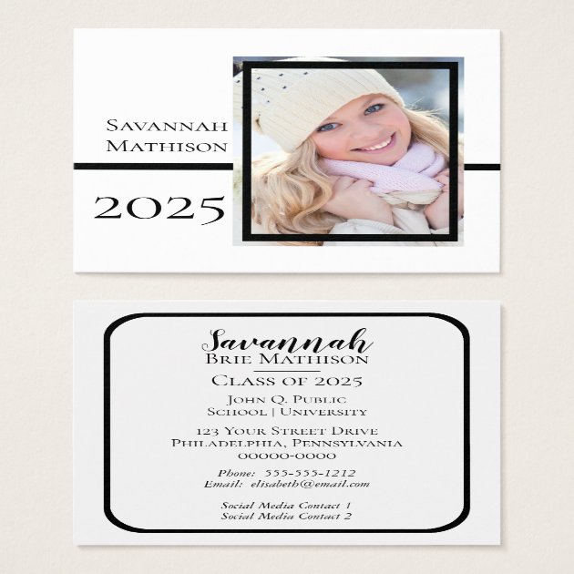 Class Year Graduation Insert Name | Photo Cards
