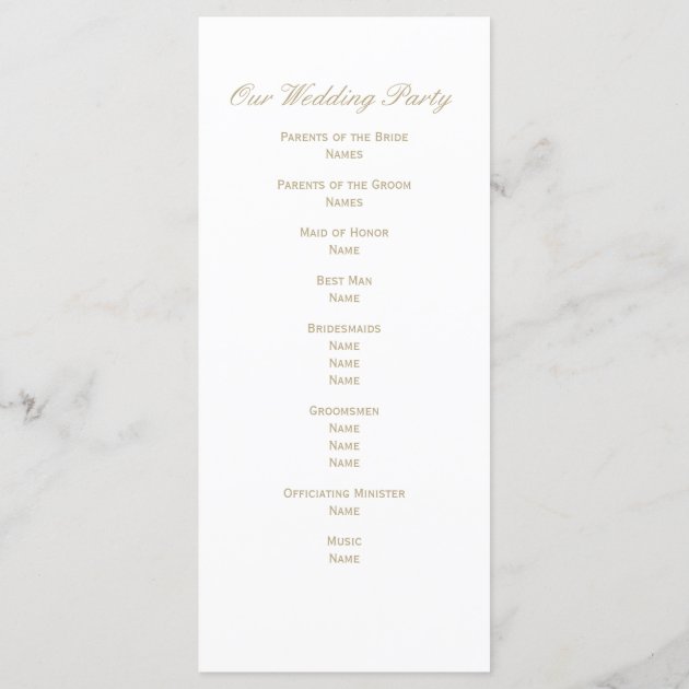 Watercolor Leaves & Gold Wedding Program V2