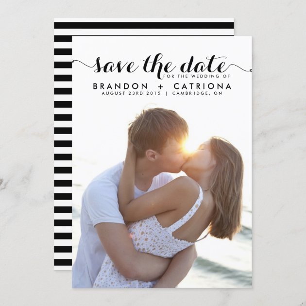 Black Whimsical Script Photo Save The Date