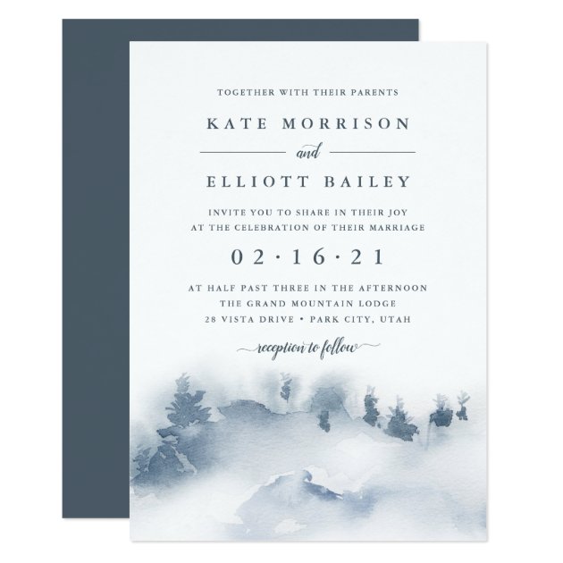 Snowbound | Winter Watercolor Wedding Invitation