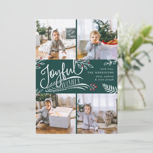 Joyful Wish | Christmas Photo Collage Card