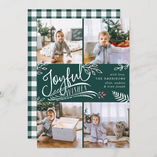 Joyful Wish | Christmas Photo Collage Card