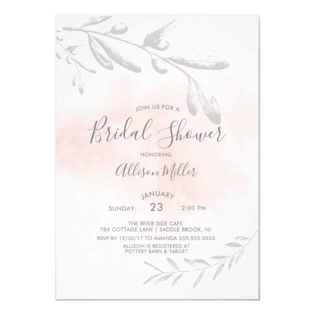 Watercolor Bridal Shower Invitation