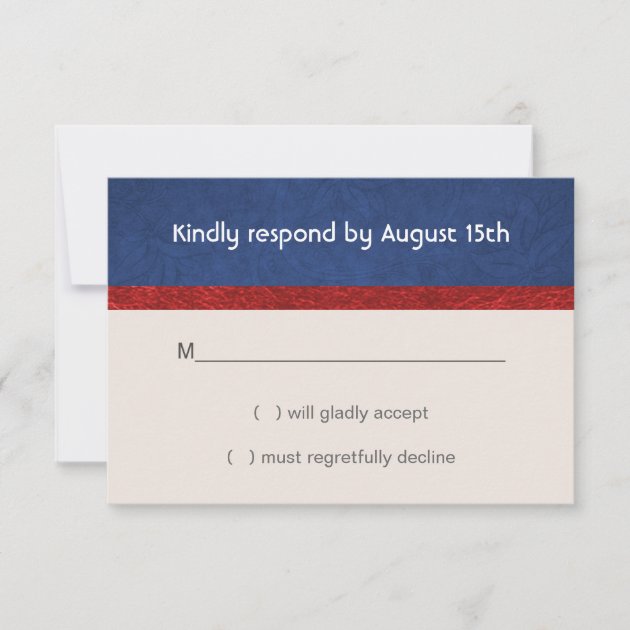 Patriotic Military Red White and Blue Wedding RSVP