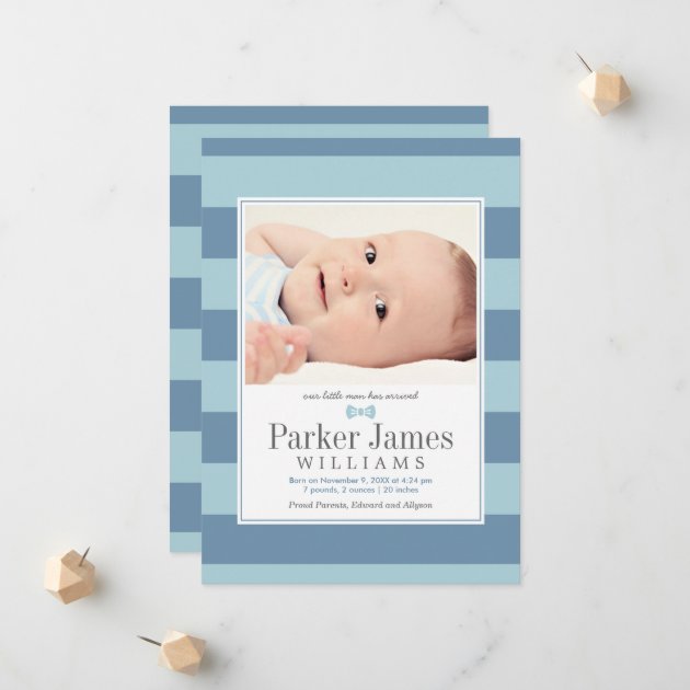 Photo Birth Announcement Card | Our Little Man