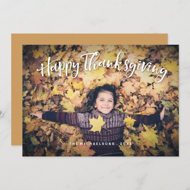 Happy Thankgiving Flat Photo Card
