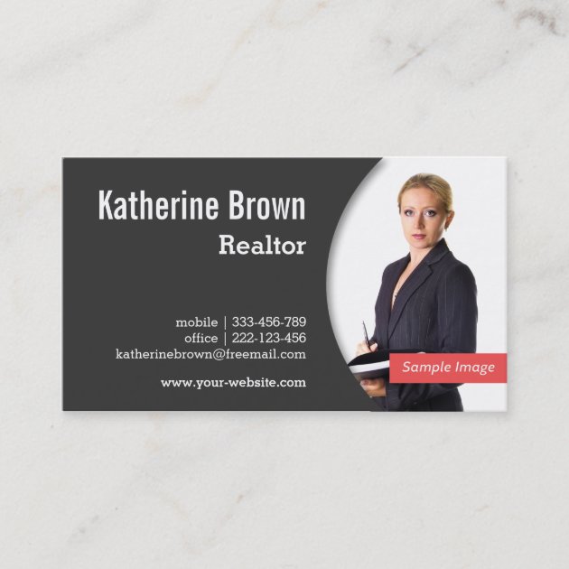 Modern, Professional, Realtor, Real Estate, Photo Business Card (front side)
