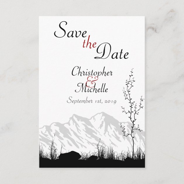 Silhouette Mountain Save the Date Wedding Invite