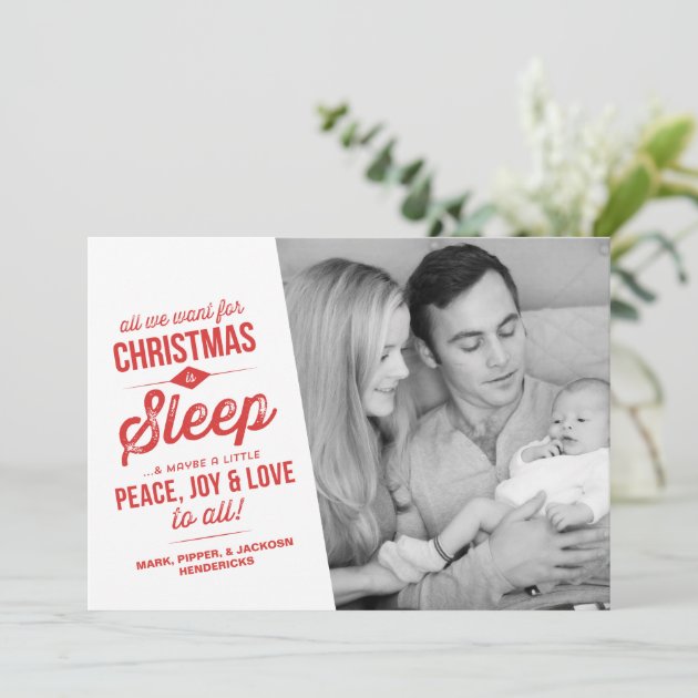 All We Want For Christmas Is Sleep | Photo Card