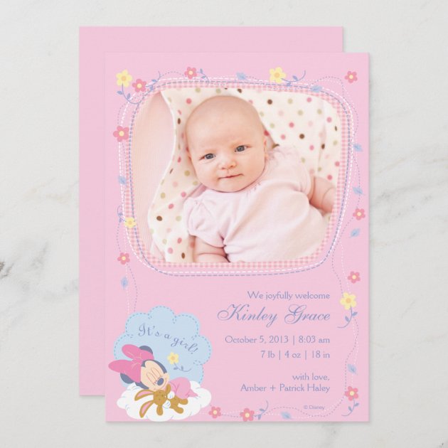 Baby Minnie Mouse Birth Announcement