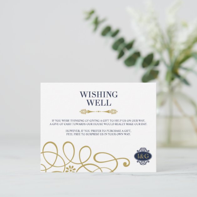 Modern Print The Love Wedding Wishing Well Card