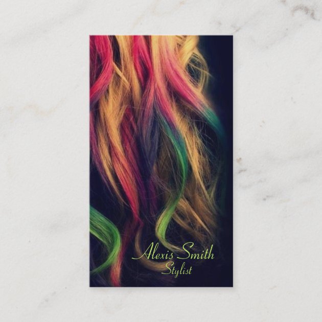 Rainbow Hair Stylist Profile Cards (front side)