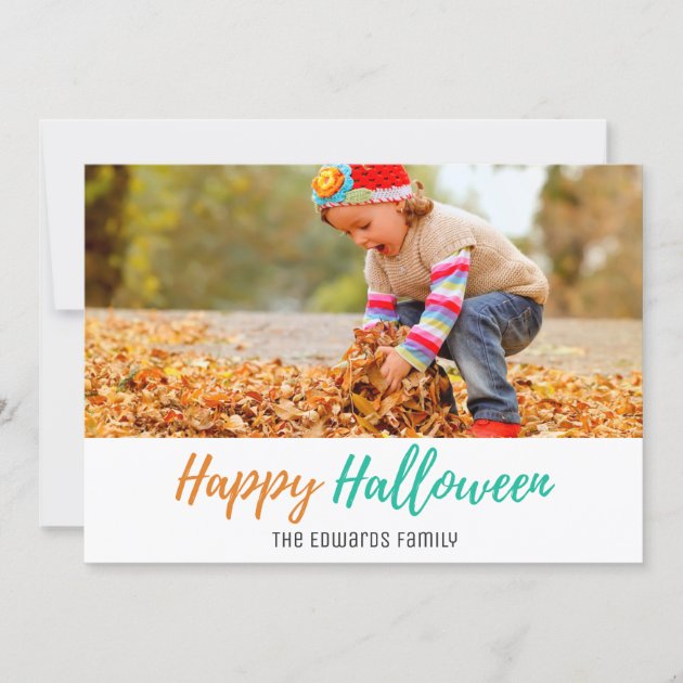 Halloween Spooky Pumpkin Forest Family Photo Card