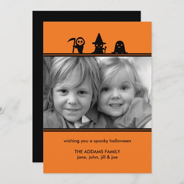 Spooky Costumes Halloween Photo Card