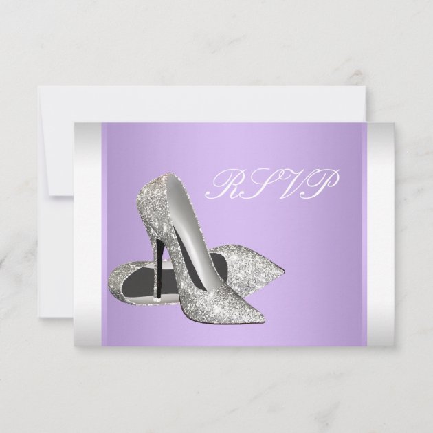 Lavender High Heels Party RSVP Cards