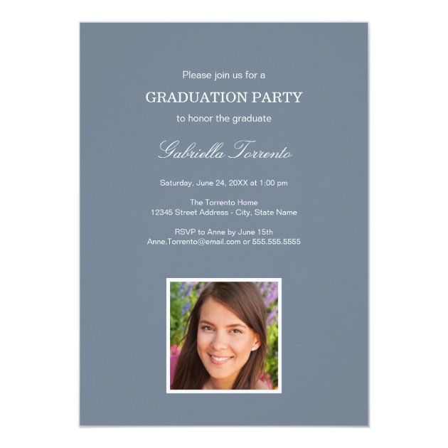 Graduation Party Invitation | Slate Sleek Stripe