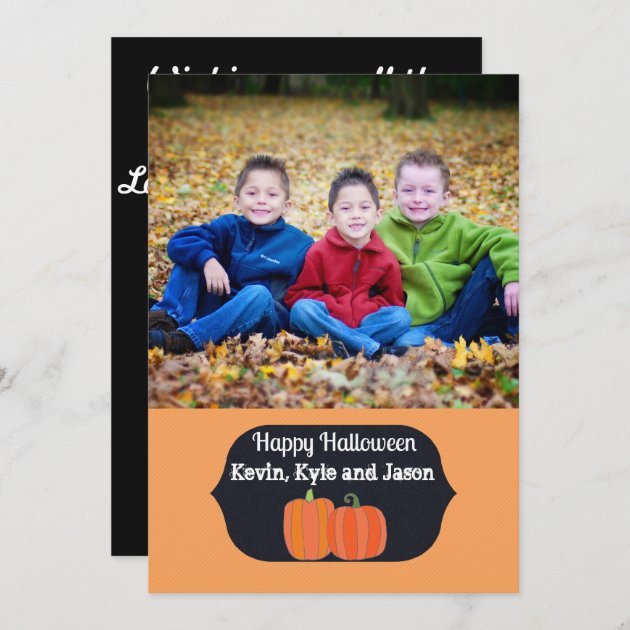 Little Pumpkins Happy Halloween Photo Card