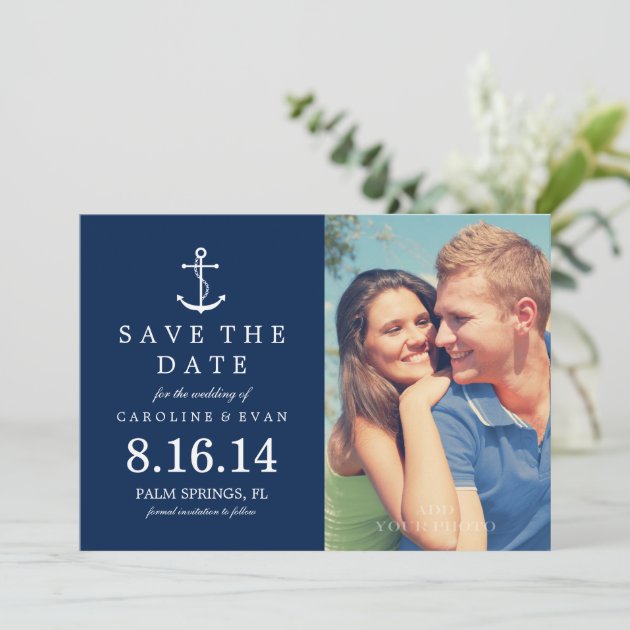 Blue Anchor Photo Wedding Save The Date