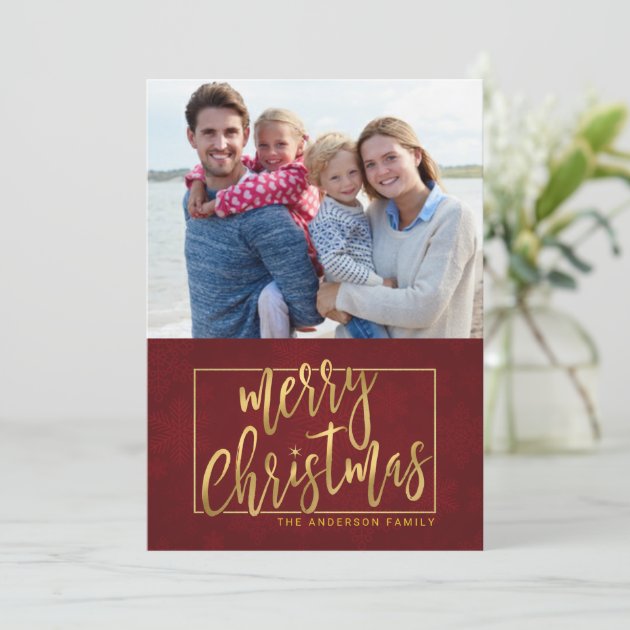 Merry Christmas Hand-Lettered Flat Photo Card