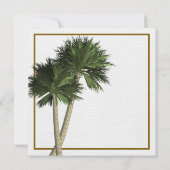 Palm Trees White & Gold Elegant Wedding Invitation | Zazzle