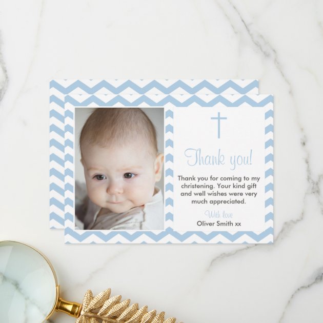 Boys Christening/Baptism Thank You Card