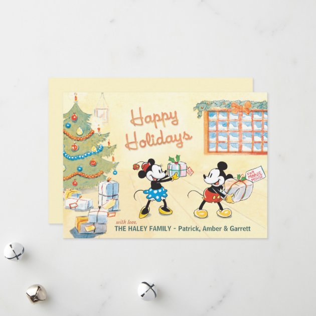 Classic Mickey And Minnie: Happy Holidays Invitation